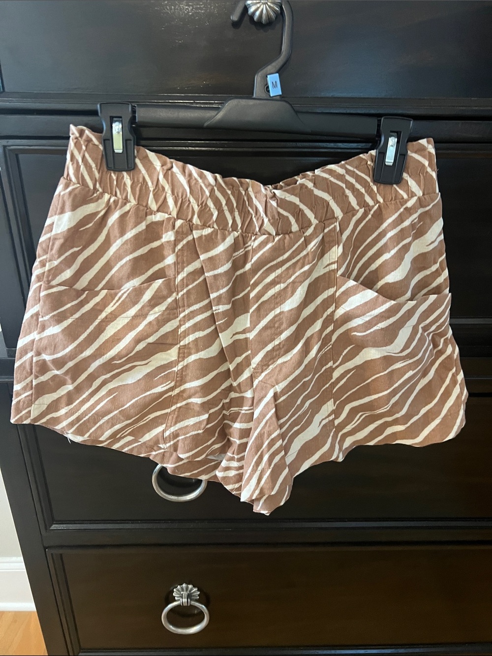 a new day Brown and off-white Zebra-Print Shorts NWOT